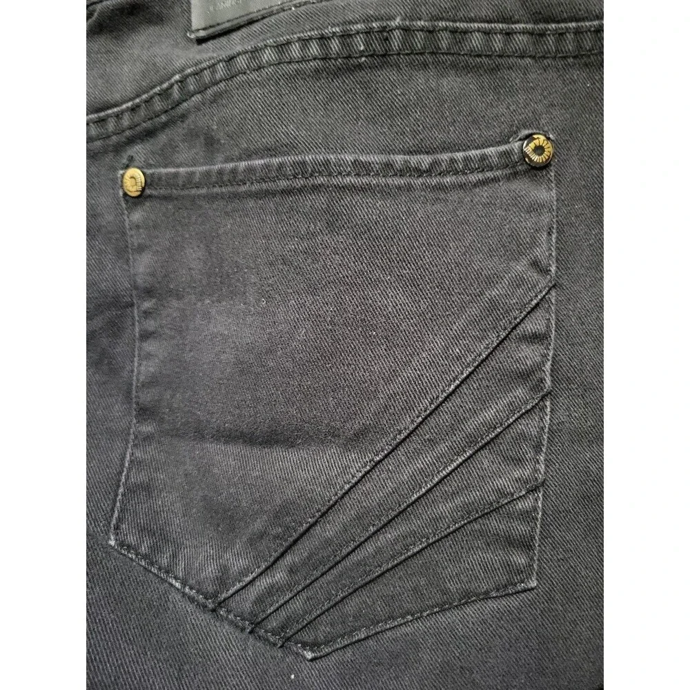 Akademiks Mens 40X34 Black Straight Leg 5 Pocket Stretch Denim Jeans